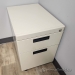 Beige 2 Drawer Rolling Pedestal Cabinet, Locking